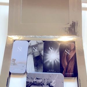 Seint pallete with 4 highlighters and 1 contour comes with free setting spray